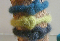 resurrection fern Knit-Felted Bangle Bracelet